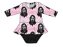 Load image into Gallery viewer, Floral Spooky Face Peplum Top