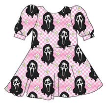 Load image into Gallery viewer, Floral Spooky Face Prairie Dress