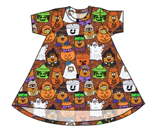 Load image into Gallery viewer, Retro Spooky Snacks Basic T-Shirt Dress