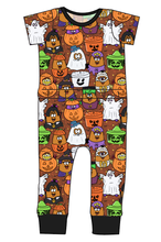 Load image into Gallery viewer, Retro Spooky Snacks Bennett Pants and Shorts Length T-Shirt Romper