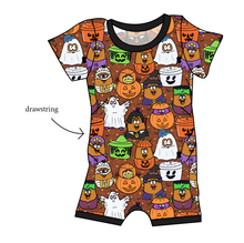 Load image into Gallery viewer, Retro Spooky Snacks Grow With Me Pants And Shorts Romper