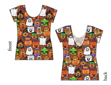 Load image into Gallery viewer, Retro Spooky Snacks Ladies' Low Back Ballerina Tee
