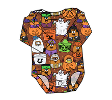 Load image into Gallery viewer, Retro Spooky Snacks Lap Neck Bodysuit