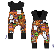 Load image into Gallery viewer, Retro Spooky Snacks Low Back Romper and Bubble Romper