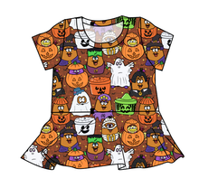 Load image into Gallery viewer, Retro Spooky Snacks Peplum Top