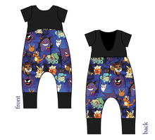 Load image into Gallery viewer, Spookemon Low Back Romper and Bubble Romper