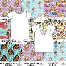 Load image into Gallery viewer, All Princess Checks Low Back Ballerina Tee