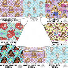 Load image into Gallery viewer, All Princess Checks Basic T-Shirt Dress