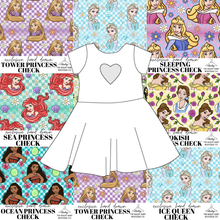 Load image into Gallery viewer, All Princess Checks Molly Heart Back Twirly Dress