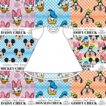 Load image into Gallery viewer, All Mickey and Friends Check Basic T-Shirt Dress