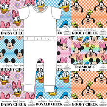 Load image into Gallery viewer, All Mickey and Friends Check Bennett Pants and Shorts Length T-Shirt Romper