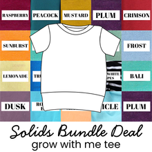 Load image into Gallery viewer, 2 Piece Solids Bundle Deal Grow With Me Tee