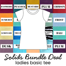 Load image into Gallery viewer, 4 Piece Solids Bundle Deal Ladies' Basic Tee