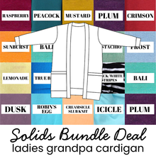 Load image into Gallery viewer, 2 Piece Solids Bundle Deal Ladies' Grandpa Cardigan