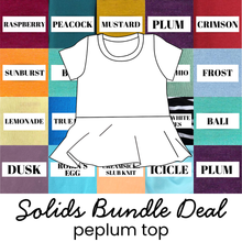 Load image into Gallery viewer, 2 Piece Solids Bundle Deal Peplum Top