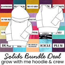 Load image into Gallery viewer, 2 Piece Solids Bundle Deal Grow With Me Hoodie (or Crewneck)