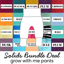 Load image into Gallery viewer, 4 Piece Solids Bundle Deal Grow With Me Pants