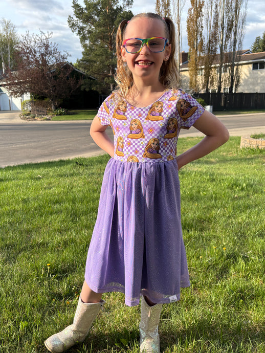 Tower Princess Check Tulle Dress - Fabowlous Bows Collab