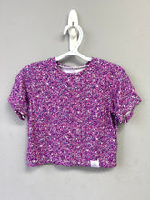 Load image into Gallery viewer, RTS Purple Confetti Glitter Cropped Basic Tee