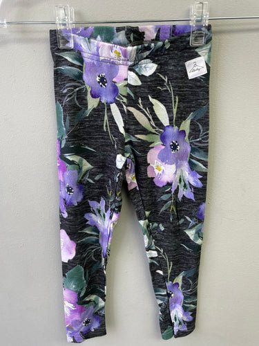 RTS Purple Floral Basic Leggings