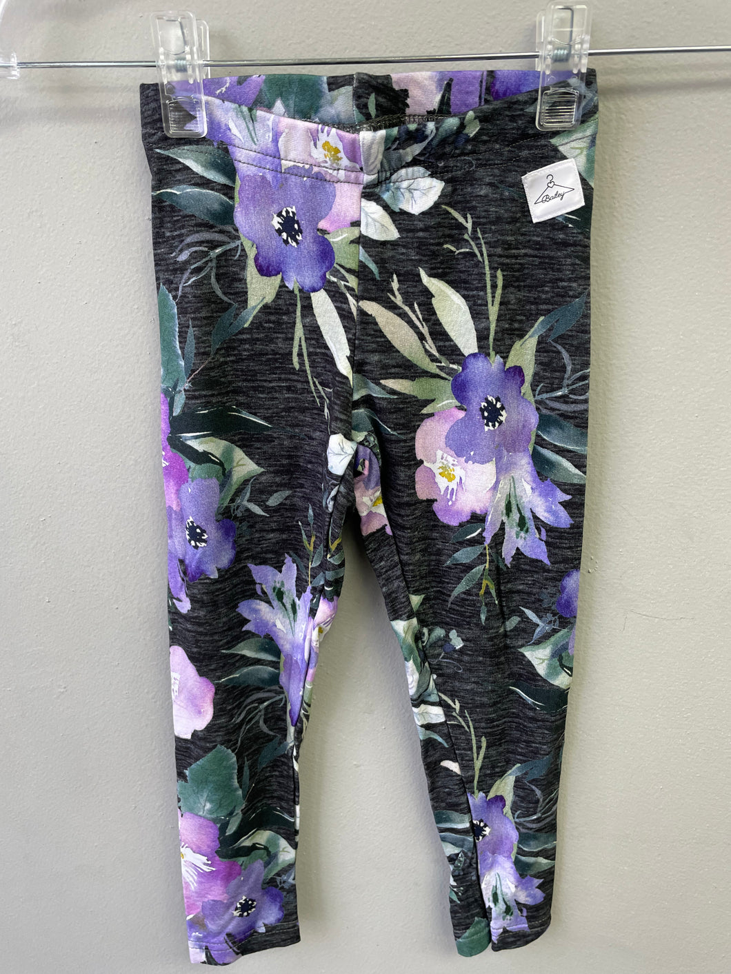 RTS Purple Floral Basic Leggings