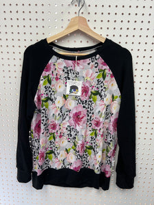 Ready to Ship Cheetah Floral Ladies' Classic Crewneck