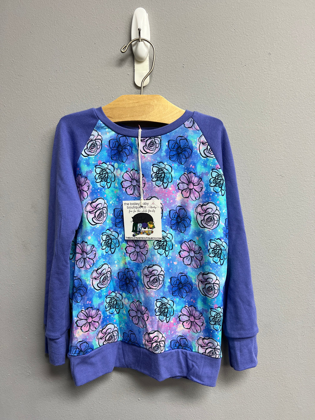 Ready to Ship Pastel Splatter Floral Classic Crewneck