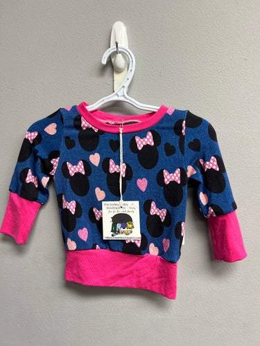 Ready to Ship Denim Minnie Grow With Me Crewneck