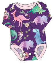 Load image into Gallery viewer, Floral Dinos Lap Neck Bodysuit