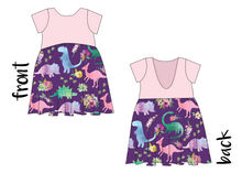 Load image into Gallery viewer, Floral Dinos Low Back Dress
