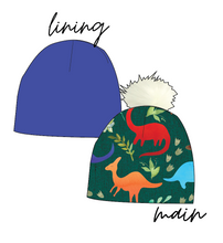 Load image into Gallery viewer, Classic Dinos Slouchy Beanie (Reversible!)