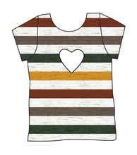 Load image into Gallery viewer, Fall Stripes Cambria Heart Back Tee