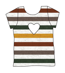 Fall Stripes Cambria Heart Back Tee