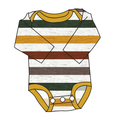 Fall Stripes Lap Neck Bodysuit
