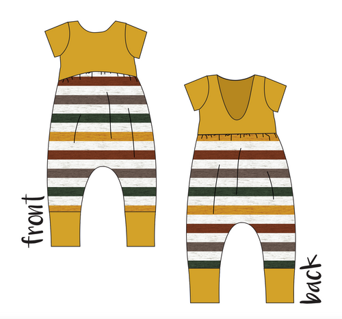 Fall Stripes Low Back Romper and Bubble Romper