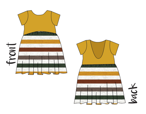 Fall Stripes Low Back Dress