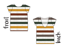 Load image into Gallery viewer, Fall Stripes Low Back Ballerina Tee
