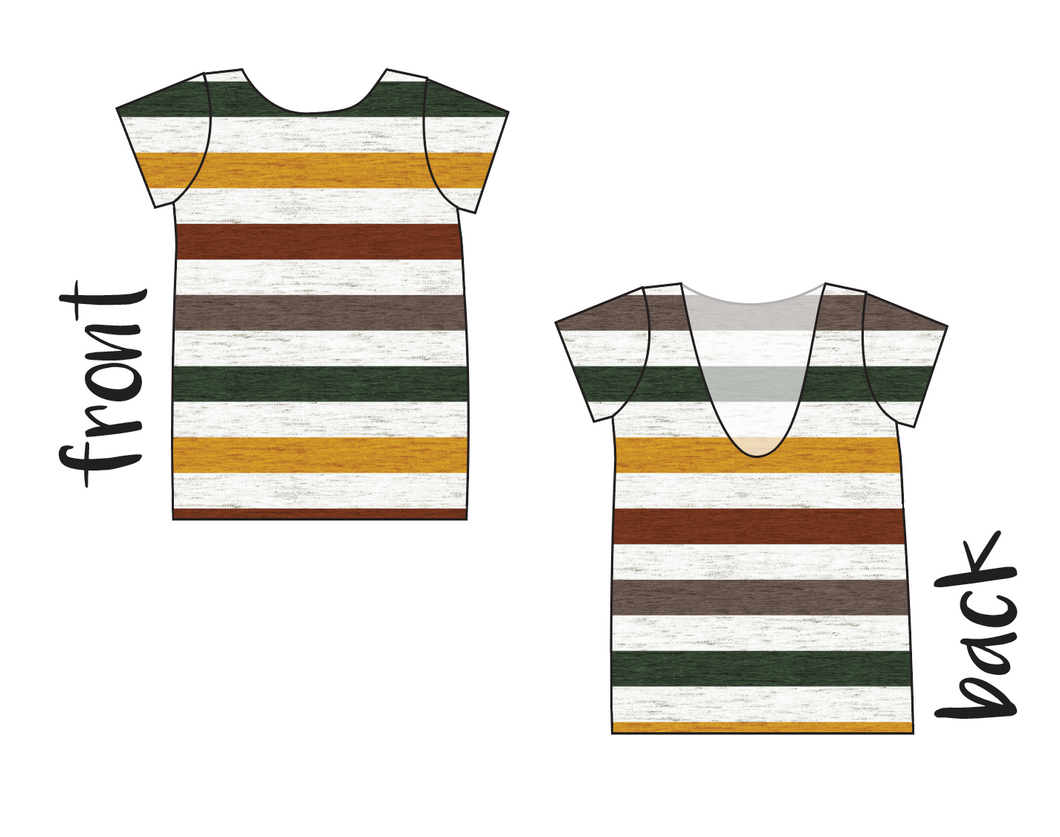 Fall Stripes Low Back Ballerina Tee