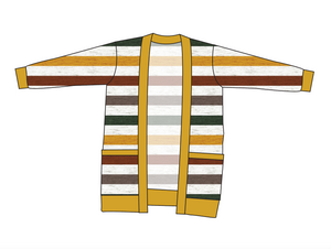 Fall Stripes Ladies' Grandpa Cardigan