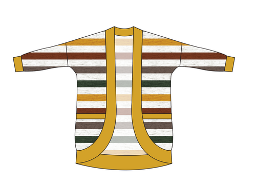 Fall Stripes Ladies' Cocoon Cardigan