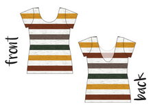 Load image into Gallery viewer, Fall Stripes Ladies&#39; Low Back Ballerina Tee