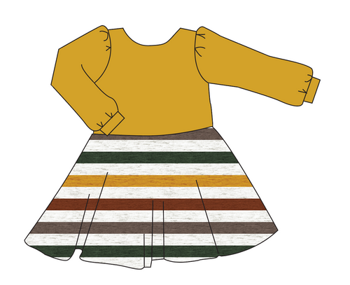Fall Stripes Prairie Dress