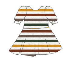 Load image into Gallery viewer, Fall Stripes Prairie Dress