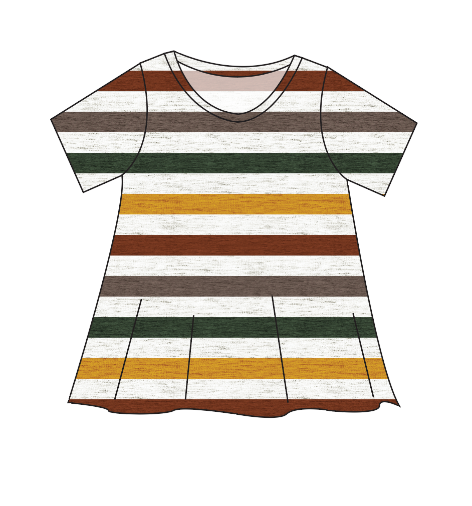 Fall Stripes Ladies' Swing Tee