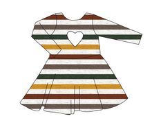 Load image into Gallery viewer, Fall Stripes Molly Heart Back Twirly Dress