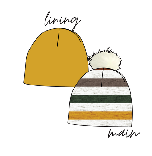 Fall Stripes Slouchy Beanie (Reversible!)