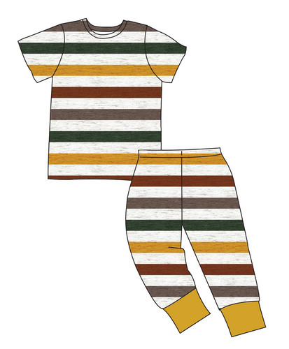 Fall Stripes Basic Loungewear Set
