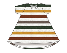 Load image into Gallery viewer, Fall Stripes Basic T-Shirt Dress