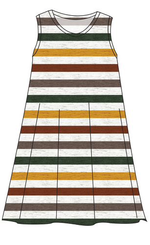 Fall Stripes Ladies' Swing Dress