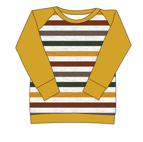 Fall Stripes Ladies' Classic Crewneck